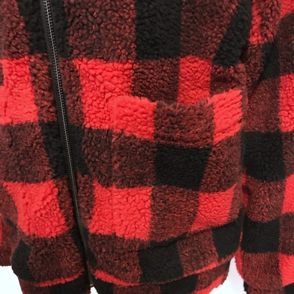Elodie NWT Buffalo Plaid Sherpa Jacket Women S